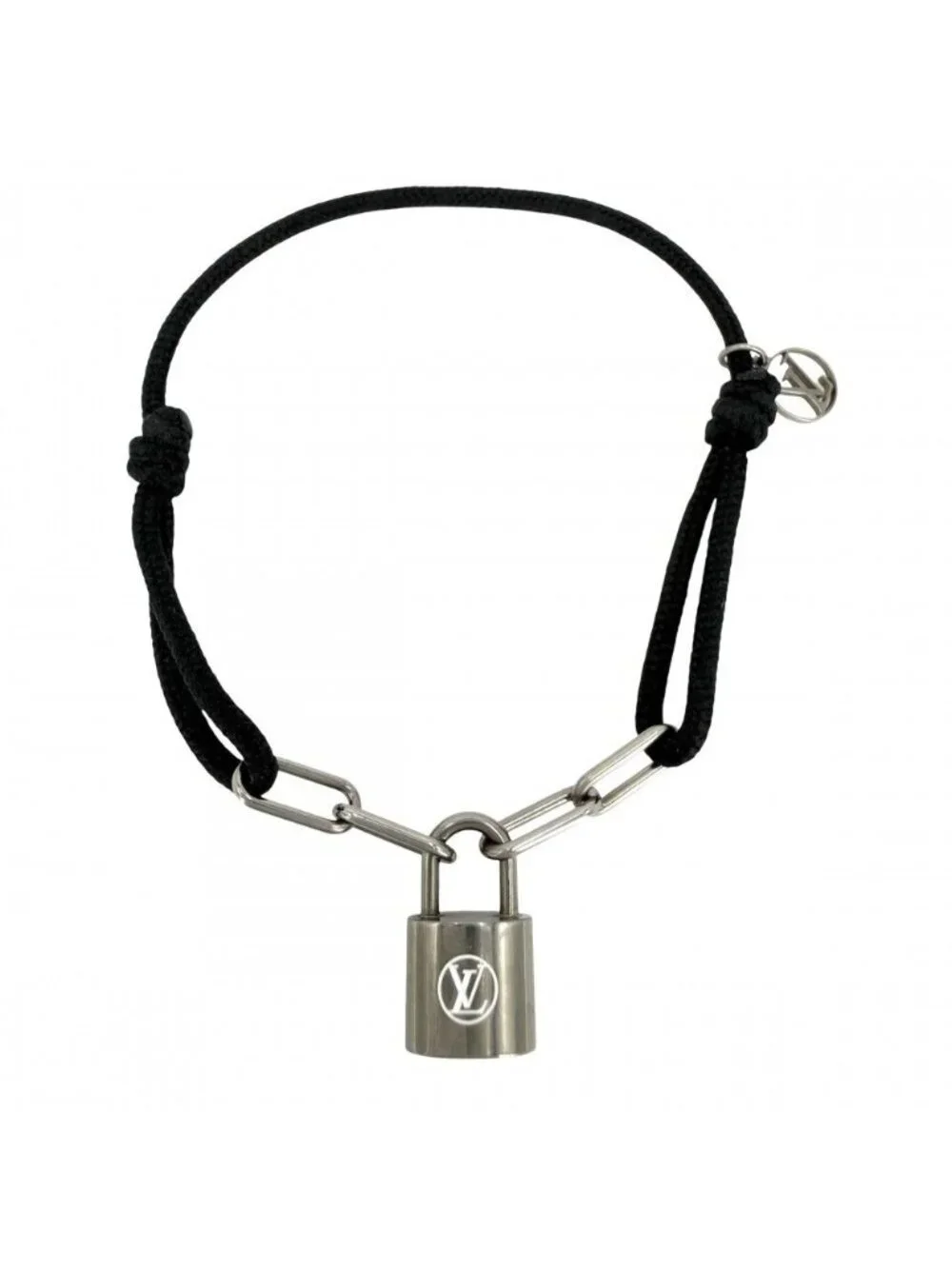 Louis Vuitton Big Bracelet Lockit Doudou Plush Black Silver
